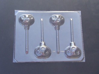 159sp ET Alien Face Chocolate or Hard Candy Lollipop Mold